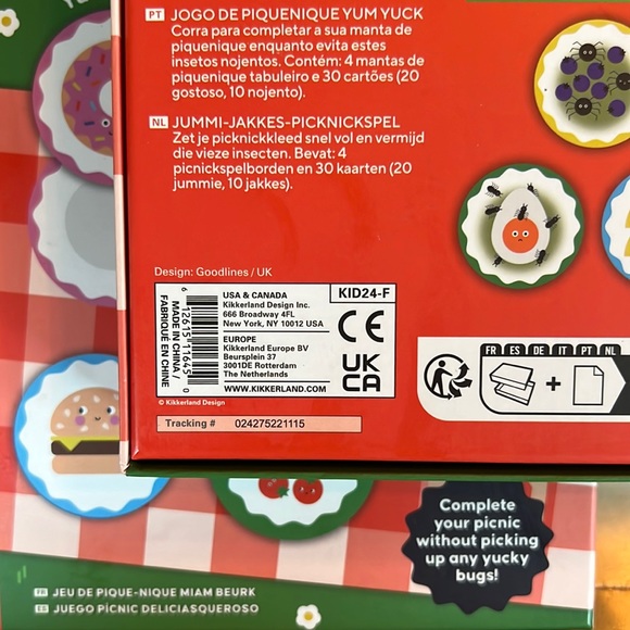 Kikkerland Yum Yuck picnic game for 2-4 players ages 3+ NIB - Picture 15 of 16